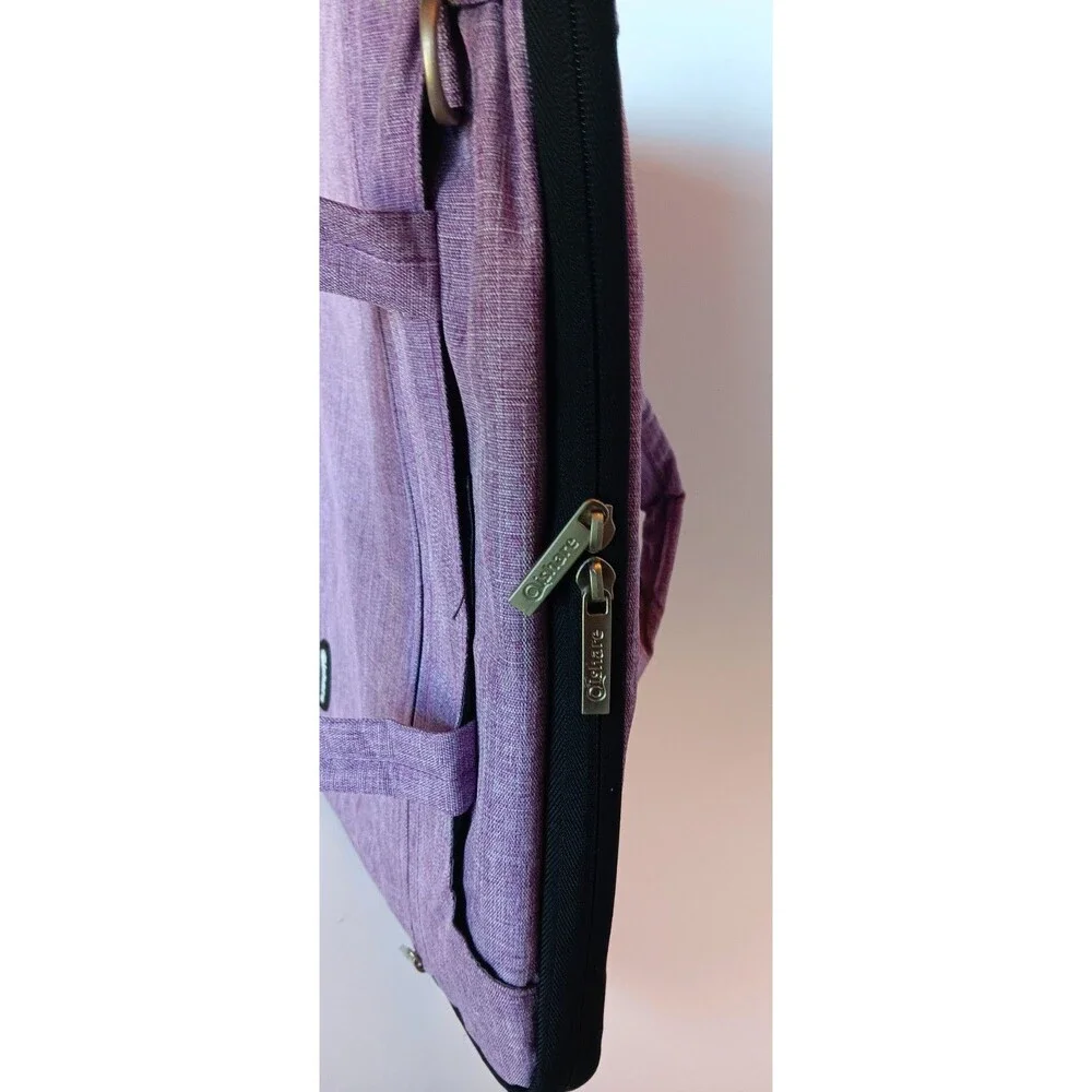 Qishare Purple Heathered Laptop Case Bag No Shoulder Strap